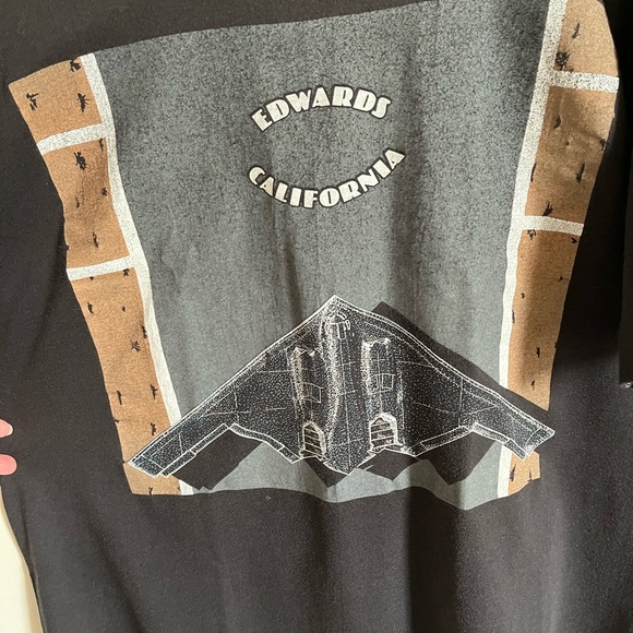 Vintage Single Stitch Artex B-2 Bomber Edwards California T-Shirt Size L - Picture 3 of 16